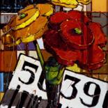 Painting titled "Plastic flowers" by Federico Pisciotta, Original Artwork, Oil Mounted on Wood Stretcher frame