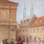 Painting titled "Zagreb carriage acr…" by Filip Petrovic, Original Artwork, Acrylic