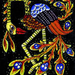 Peinture intitulée "Bestiaire : Phoenix…" par Florence H, Œuvre d'art originale, Acrylique