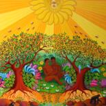 Pintura intitulada "Sunshine" por Fouschy, Obras de arte originais, Óleo Montado em Armação em madeira
