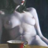 Painting titled "La tazza rossa" by Francesco Bortolotti, Original Artwork, Oil