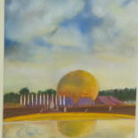 Dessin intitulée "Le Matri Mandir" par Francette Guittard, Œuvre d'art originale, Pastel