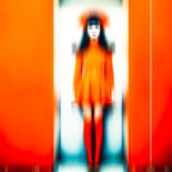 Photographie intitulée "Orange Silhouette" par Franck Gérard, Œuvre d'art originale, Photographie manipulée