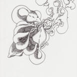 Рисунок под названием "Giant Squid" - Franck Renaud, Подлинное произведение искусства, Шариковая ручка
