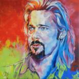 Peinture intitulée "Brad Pitt" par Francoise Souriau, Œuvre d'art originale, Acrylique Monté sur Châssis en bois