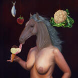 Картина под названием "The nibbling Centau…" - Frank Kortan, Подлинное произведение искусства, Масло