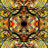 Digital Arts titled "Mandala 01" by Franz Hümpfner, Original Artwork, Digital Painting Mounted on Metal