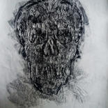 Drawing titled "mexican skull" by Alfredo, Original Artwork, Ballpoint pen