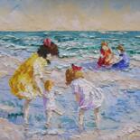 Painting titled "Toulon la plage, So…" by Frederic Payet, Original Artwork