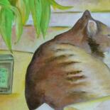 Картина под названием "My Kitty" - Frederick Lyle Morris, Подлинное произведение искусства