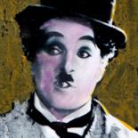 Painting titled "chARLIe_chAPliN_" by Frederick Epistola, Original Artwork, Oil