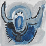Peinture intitulée "Corrida Bleue - Cha…" par Manu Frigerio, Œuvre d'art originale, Huile