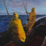 Pintura titulada "Dialogo de pesca" por Fuensanta R.Urien, Obra de arte original, Oleo