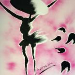 Painting titled "La petite robe noir…" by Franck Varoclier, Original Artwork, Acrylic