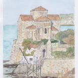 Peinture intitulée "Talmont sur Gironde" par Guillaume Flouriot, Œuvre d'art originale, Aquarelle