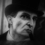 Disegno intitolato "Sherlock Holmes" da Gian Roberto Tognetti, Opera d'arte originale, Grafite