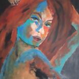 Malerei mit dem Titel ""Die Frau mit den r…" von Gabieknospeart, Original-Kunstwerk, Acryl