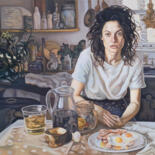 Painting titled "Morning honey, brea…" by Gabriel Cristian Matei, Original Artwork, Oil
