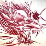 Картина под названием "Red Dragon" - Gabriel López Campos, Подлинное произведение искусства, Рисунок распылителем краски