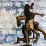Painting titled "Capoeira Azul" by Gaele Flao, Original Artwork