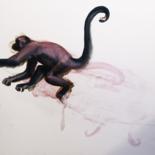 Painting titled "MOVING MONKEY 2" by Gaele Flao, Original Artwork