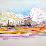 Peinture intitulée "Mont Ventoux" par Jean-Louis Gaillard, Œuvre d'art originale, Aquarelle