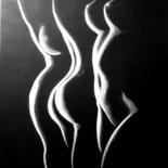 Картина под названием "Из белых линий" - Галина Абышева, Подлинное произведение искусства, Акрил