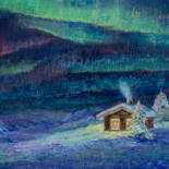 Peinture intitulée "Northern Lights.Aur…" par Galina Vasiljeva, Œuvre d'art originale, Huile