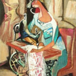 Painting titled "Seamstress" by Galya Didur, Original Artwork, Acrylic