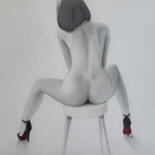 Рисунок под названием "Jeune femme en esca…" - Marc Boutin, Подлинное произведение искусства, Карандаш