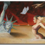 Painting titled "Liberty & Peace" by Gardani, Original Artwork, Oil Mounted on Wood Stretcher frame