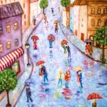 Peinture intitulée "Colours of the Rain" par Gasparian, Œuvre d'art originale, Huile