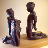 Sculpture titled "Les Amants 23" by Gaya, Original Artwork, Terra cotta