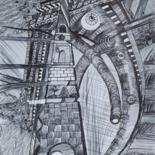 Drawing titled "The home in the dre…" by Deela, Original Artwork, Ballpoint pen