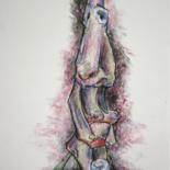 Drawing titled "Weeping Keeper .." by Gerrit Cnossen, Original Artwork, Pastel Mounted on Cardboard