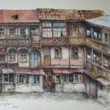 Drawing titled "Старый дом - Тбилис…" by Gela Philauri, Original Artwork, Watercolor