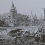 Drawing titled "Travaux du métro de…" by Gérard Baty, Original Artwork