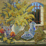 Peinture intitulée "Mimosas" par Gérard Michel, Œuvre d'art originale, Acrylique Monté sur Châssis en bois