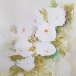 Pintura titulada "roses blanches" por Ghislaine Rimmen-Mohl, Obra de arte original, Acuarela