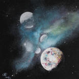 Peinture intitulée "Cosmos - Voyage hor…" par Ghislaine Gabet, Œuvre d'art originale, Acrylique