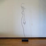 "Un filo un profilo" başlıklı Heykel Giancarlo Morandi tarafından, Orijinal sanat, Tel