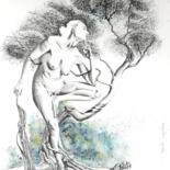 Dessin intitulée "Eurydice, une dryade" par Gier, Œuvre d'art originale, Crayon