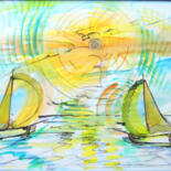 Peinture intitulée "bateau2" par Gilles Renard, Œuvre d'art originale