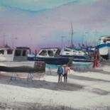 Painting titled "shipyard 3" by Giorgio Gosti, Original Artwork, Watercolor