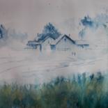 Painting titled "countryside landsca…" by Giorgio Gosti, Original Artwork, Watercolor