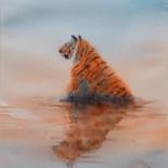 Painting titled "tiger 2" by Giorgio Gosti, Original Artwork, Watercolor