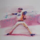 Painting titled "baseball player 21" by Giorgio Gosti, Original Artwork, Watercolor