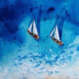 Schilderij getiteld "boats 82" door Giorgio Gosti, Origineel Kunstwerk, Aquarel