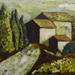 Painting titled "Sentiero" by Giosi Costan, Original Artwork, Oil