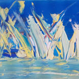 Peinture intitulée "Les poissons volant…" par Giulia Pintea, Œuvre d'art originale, Acrylique